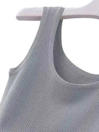 Plus Size Ribbed Knit Scoop Neck Tank Top