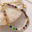 Bohemian 2-Piece Jewelry Set with Natural Stone and Freshwater Pearls - Unique Artisan Design - Store 42