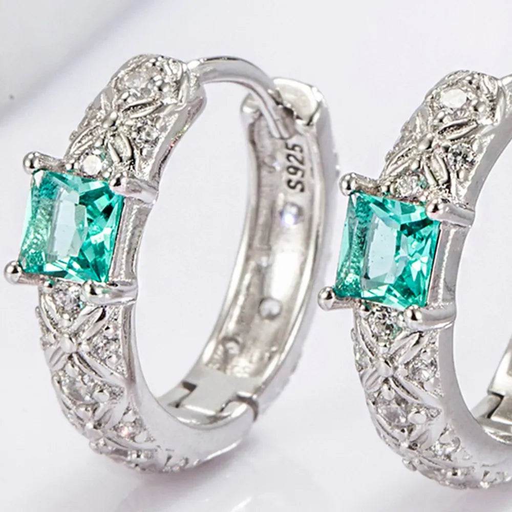 Elegant 925 Sterling Silver Inlaid Zircon Earrings - Dazzling Design, Imported Quality - Store 42