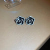 Elegant Copper Rhinestone Flower Earrings - Unique Floral Design for Chic Style - Store 42