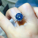5 Carat Moissanite Halo Engagement Ring