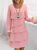 Full Size Layered Long Sleeve Mini Dress Plus Size - Store 42