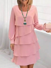 Full Size Layered Long Sleeve Mini Dress Plus Size - Store 42