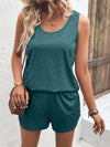 Casual Wide Strap Tank Top and Shorts Set French Blue