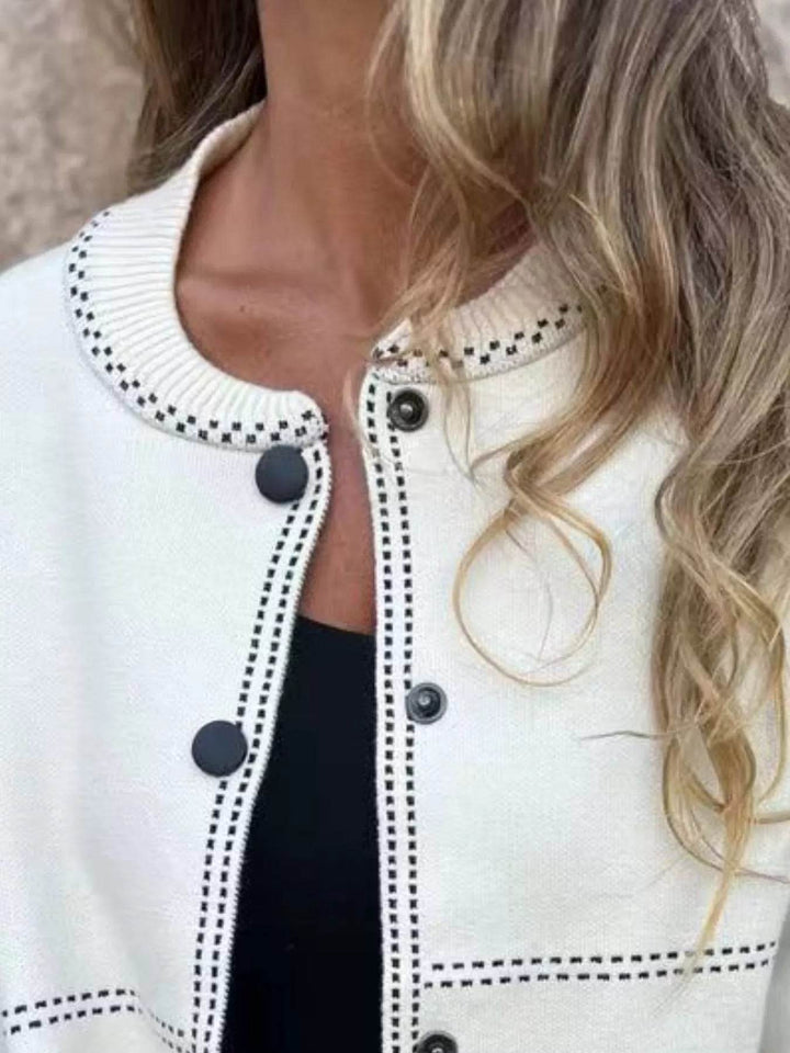 Full Size Button Up Long Sleeve Cardigan Plus Size