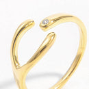 Elegant 925 Sterling Silver Inlaid Zircon Open Ring - 18K Gold-Plated for Stylish Shine - Store 42