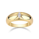 Elegant 925 Sterling Silver Moissanite Ring with 0.1ct Gemstone - Stunning 18K Gold-Plated Design - Store 42