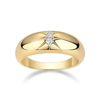 Elegant 925 Sterling Silver Moissanite Ring with 0.1ct Gemstone - Stunning 18K Gold-Plated Design - Store 42