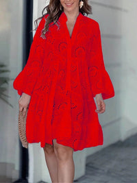 Full Size Eyelet Ruffled Hem Tiered Dress Plus Size - Store 42
