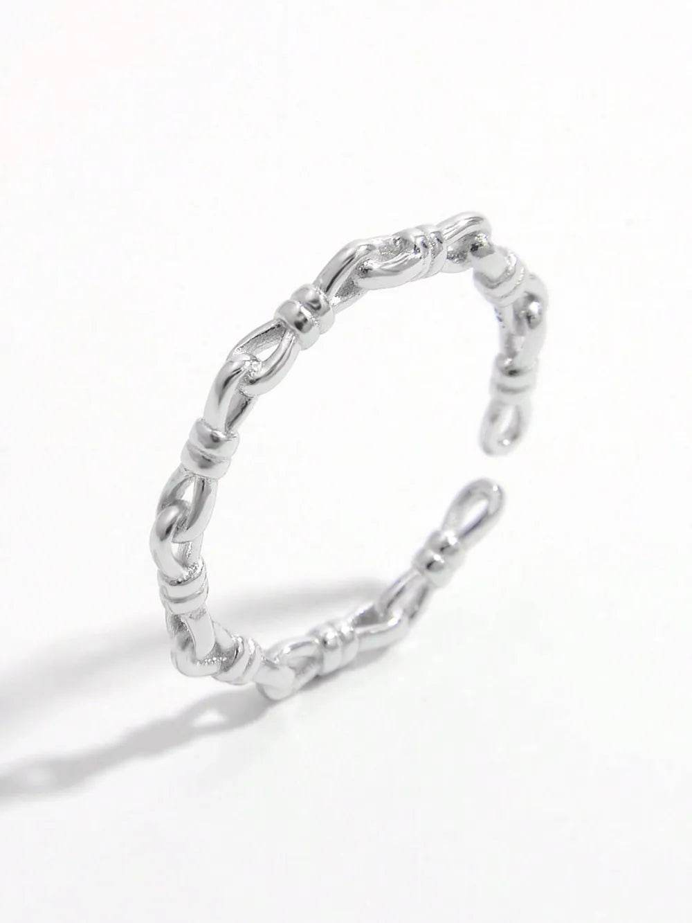 Elegant 925 Sterling Silver Knot Shape Open Ring - Perfectly Crafted for Timeless Style - Store 42