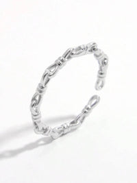 Elegant 925 Sterling Silver Knot Shape Open Ring - Perfectly Crafted for Timeless Style - Store 42