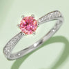 Moissanite 925 Sterling Silver Ring Blush Pink