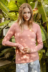 BiBi Mir Solid Raw Edge Neckline Thumb Opening Top - Store 42