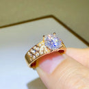 1.5 Carat Moissanite Ring in 925 Sterling Silver with 18K Gold-Plated Accents - Store 42