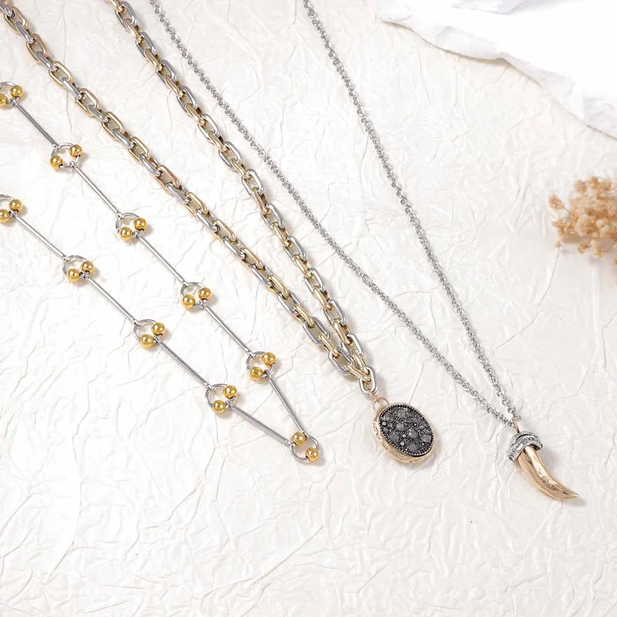 3 Piece Stainless Steel Pendant Necklace