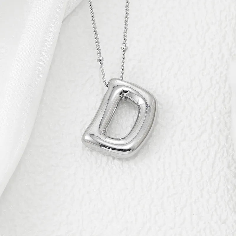 Copper Bubble Letter Pendant Necklace Style D One Size