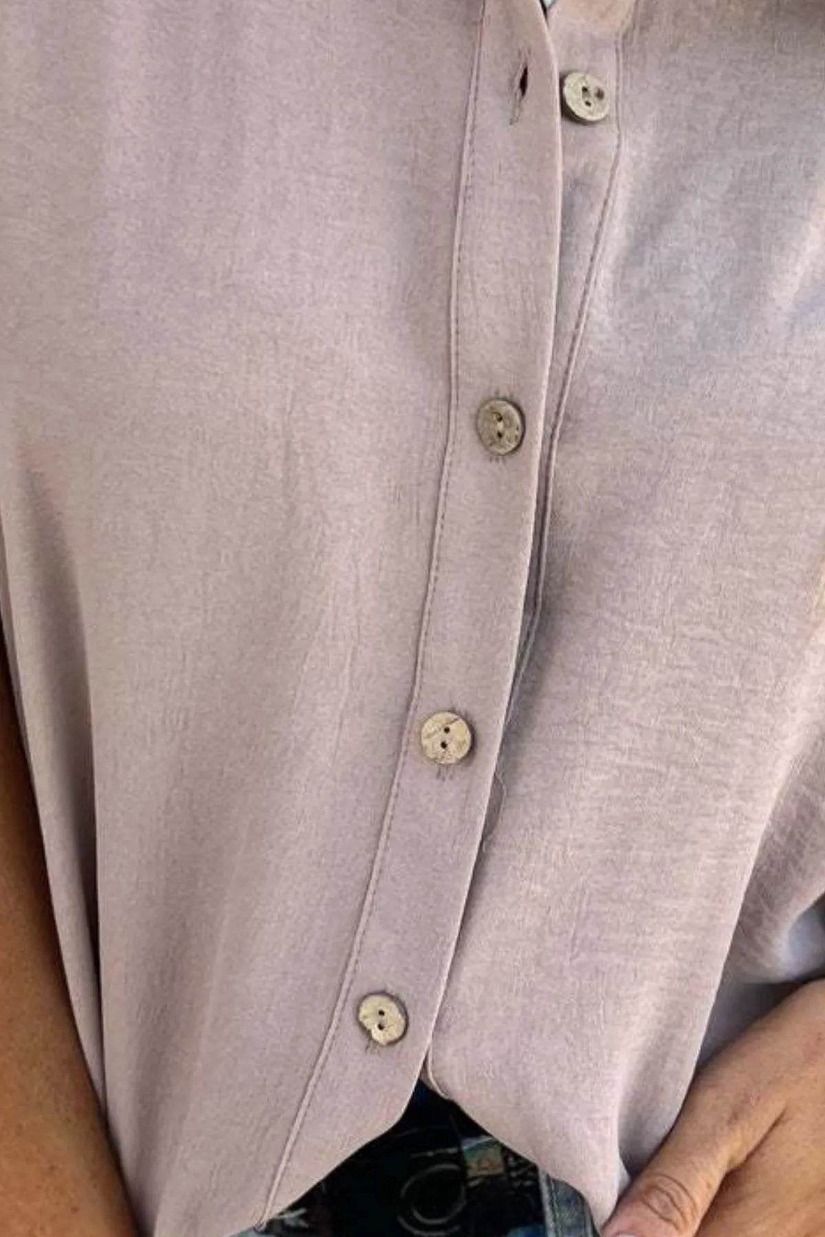 Full Size Casual Button Down Short Sleeve Loose Shirt Plus Size - Store 42