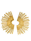 Elegant 18K Gold-Plated Stainless Steel Sunburst Earrings - Dazzling Fashion Statement - Store 42
