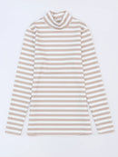 Striped Textured Knit Long Sleeve Tee