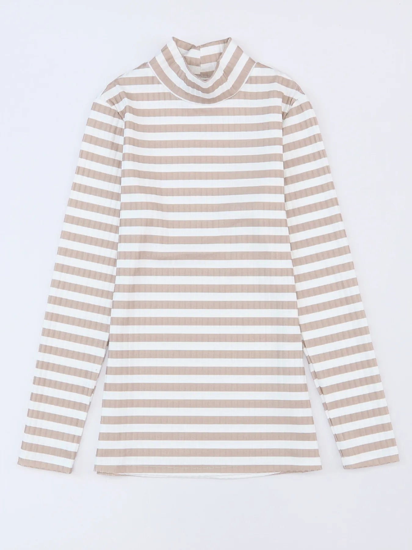 Striped Textured Knit Long Sleeve Tee