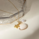 18K Gold-Plated Synthetic Pearl Shell Necklace