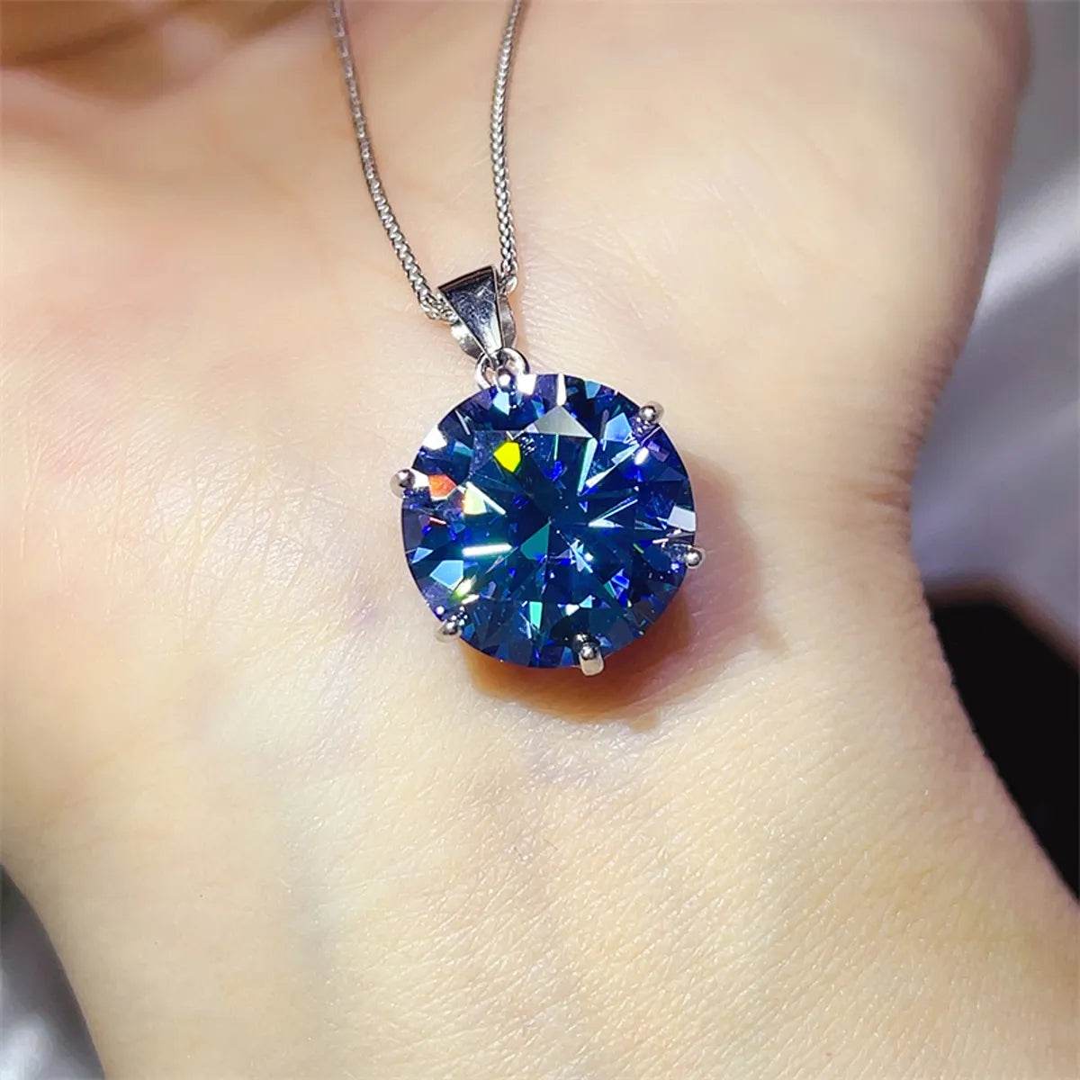 10 Carat Moissanite 925 Sterling Silver Ring and Necklace Set - Store 42