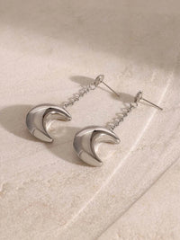 Elegant 18K Gold-Plated Stainless Steel Moon Dangle Earrings - Perfect for Any Occasion - Store 42