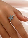 18K Gold-Plated Stainless Steel Zircon Flower Ring - Store 42