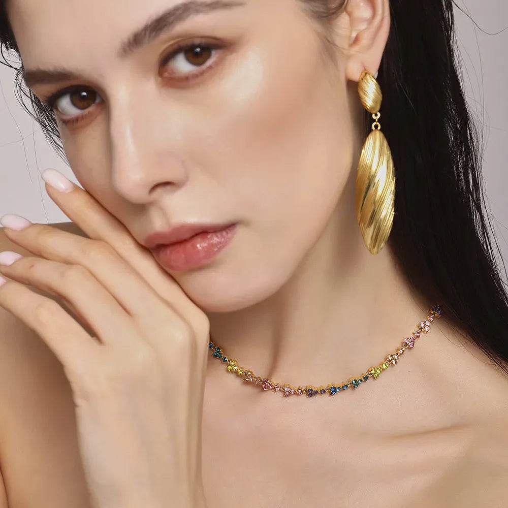 18K Gold-Plated Stainless Steel Dangle Earrings - Elegant and Durable Jewelry for Every Occasion