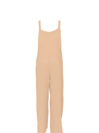 Full Size Casual Wide Leg Textured Overalls Plus Size