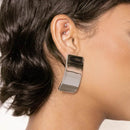 Elegant 18K Gold-Plated Stainless Steel Rectangle Earrings - Lightweight Design, 1.7 In Length - Store 42