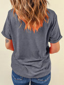 American Heart Graphic T-Shirt for Women - Soft Stretchy Round Neck Tee in Various Sizes - Store 42