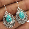 Artificial Turquoise Alloy Teardrop Dangle Earrings Turquoise One Size