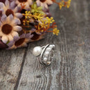 Elegant Alloy Three-Layer Open Ring with Synthetic Pearl and Rhinestones - Store 42