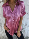 Full Size Collared Neck Short Sleeve Shirt Plus Size - Store 42