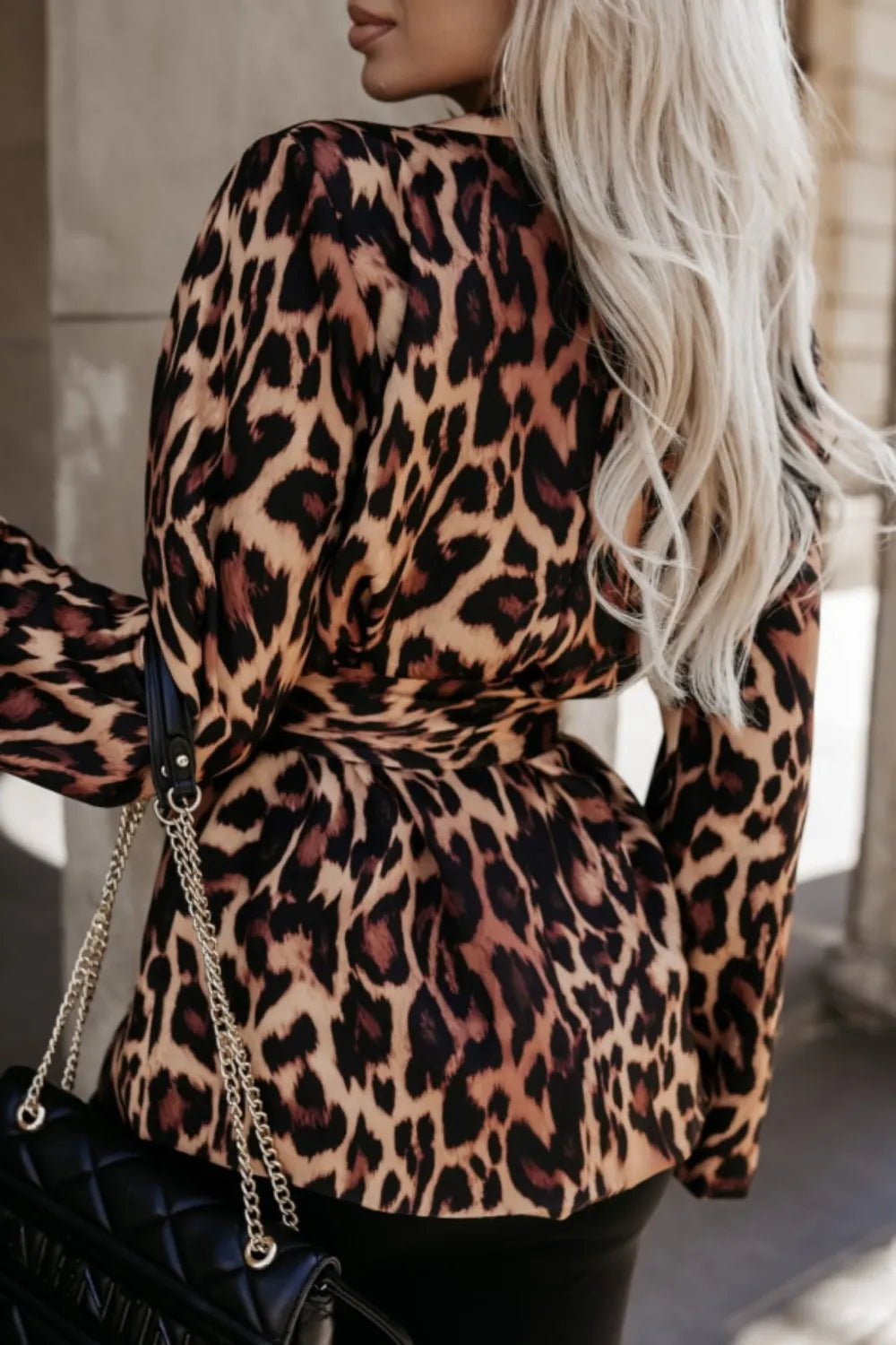 Trendy Tied Printed Collared Neck Long Sleeve Jacket in 100% Polyester - Perfect for Any Occasion