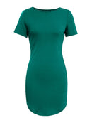 Round Neck Short Sleeve Mini Tee Dress