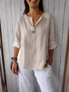 Full Size Casual Notched Drop Shoulder Blouse Plus Size - Store 42