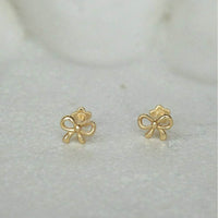 Elegant Copper Bow Stud Earrings - 14K Gold-Plated, Perfect for Everyday Wear - Store 42