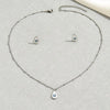 Stainless Steel Resin Necklace and Earrings Jewelry Set Silver One Size
