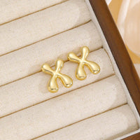 18K Gold-Plated Bubble Letter Stud Earrings - Unique, Dainty & Lightweight for Everyday Wear - Store 42