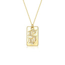 Elegant 925 Sterling Silver Letter S Pendant Necklace with 0.17ct Moissanite - 18K Gold-Plated - Store 42