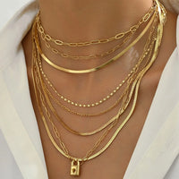 18K Gold-Plated Stainless Steel Multi-Layer Necklace Gold One Size