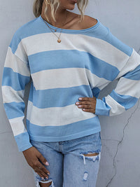 Striped Casual Long Sleeve Knit Top