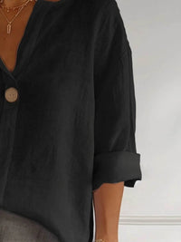 Full Size Casual Notched Drop Shoulder Blouse Plus Size - Store 42