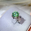 5 Carat Moissanite 925 Sterling Silver Ring Green