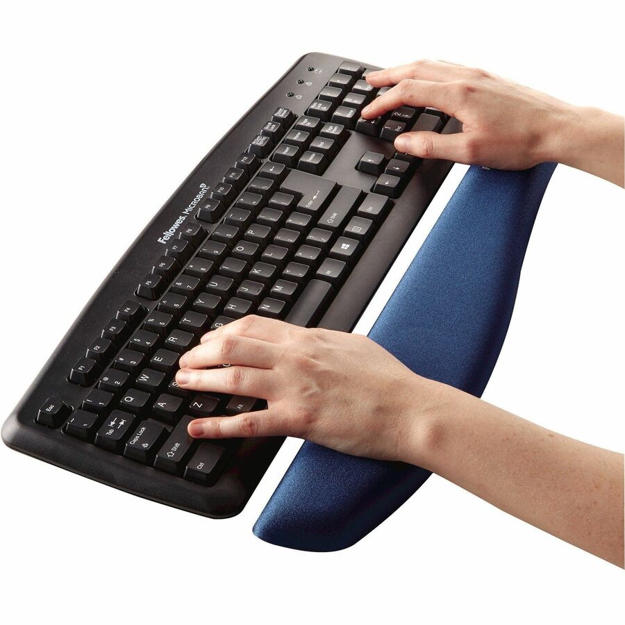 Fellowes PlushTouch Foam Wrist Rest with Microban Anti - Microbial Protection - Blue Comfort & Ergonomic Support - Store 42