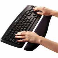 Fellowes PlushTouch Wrist Rest with Microban Antimicrobial Protection, FoamFusion Comfort - Black