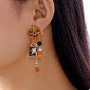 Halloween Pumpkin Drop Earrings