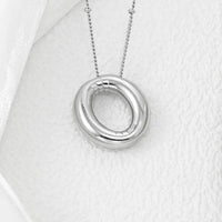 Elegant Copper Bubble Letter Pendant Necklace - Platinum-Plated, 17.7 in Chain Length - Store 42